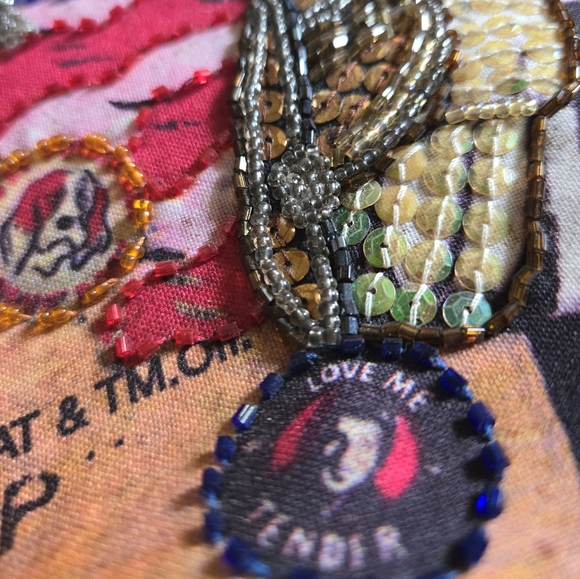 Ashley M ELVIS Presley purse handbag tote style bag double strap Beaded The King - Picture 8 of 11